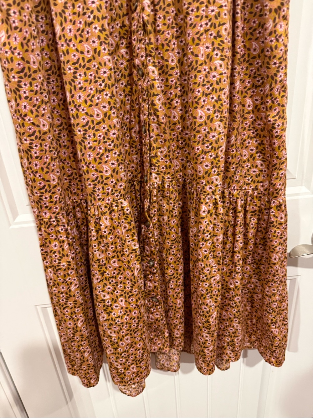 XiRENA Lenox puffed sleeve Floral Midi Dress XS honeysuckle orange Boho - Picture 4 of 9